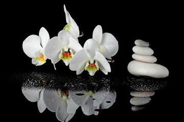 Skład Spa biała orchidea z kamienną piramidą