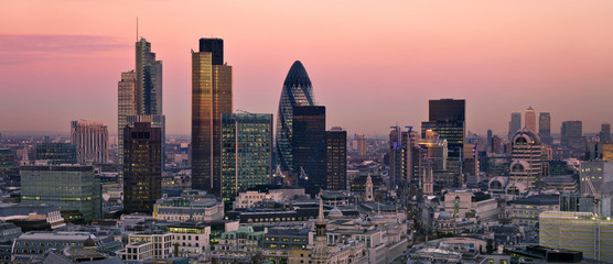 City of London at twilight