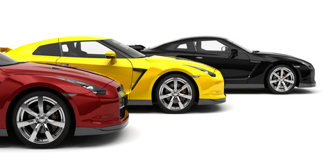 Samochody sportowe - widok z boku