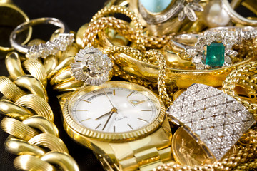 Jewelry, gold, necklaces, rings, bracelets, watch, wealth