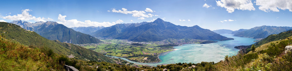 Panorama 180° bassa Valtellina - Alto lago di Como (Italy)