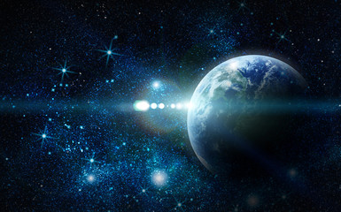 realistic planet earth in space