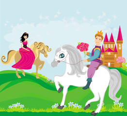 książę i księżniczka na koniach