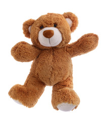 Sweet teddy bear waving his paw