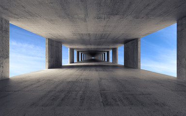 Szary pusty tunel z efektem 3D