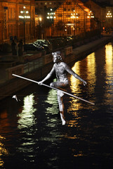 Brda river bank in Bydgoszcz. Poland