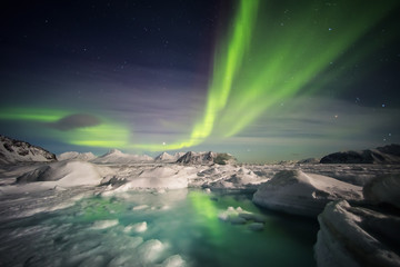 Unusual Arctic winter landscape - Spitsbergen, Svalbard