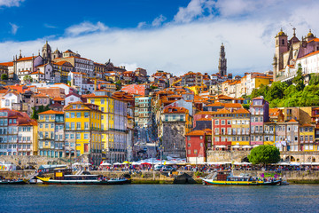 Porto, Portugalia Stare Miasto Skyline nad rzeką Douro