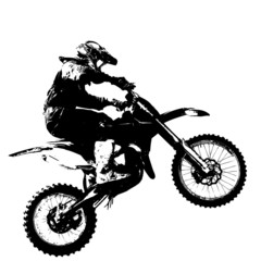 Rider participates motocross championship. Vector illustration.