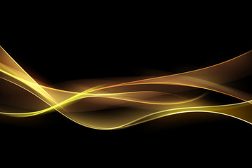 Fraktal Pomarańczowe Fale Na Czarnym Tle