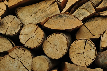 Stos drewna opałowego