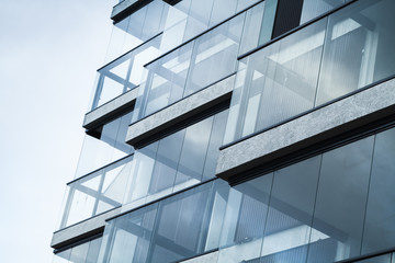 Streszczenie fragment nowoczesnej architektury, niebieski odcień