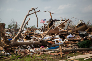 Tornado Neighborhood Destruction Stars and Stripes