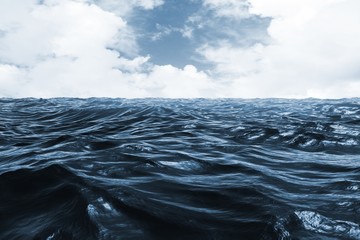 Composite image of blue rough ocean