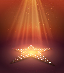 Star retro light banner. 