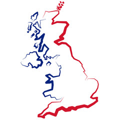 Wielka Brytania - mapa konturowa