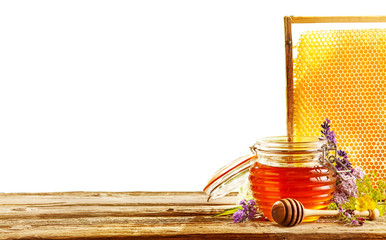 Pojemnik na miód w kształcie ula z plastrem miodu