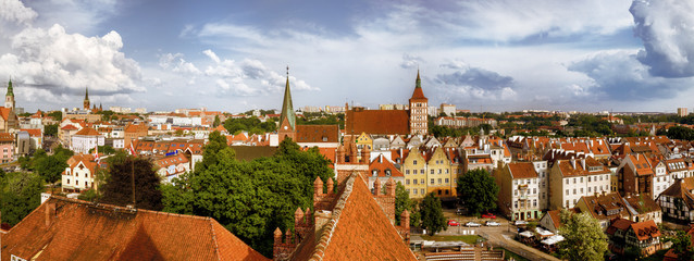 Widok z góry na miasto Olsztyn