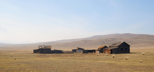 old barn in the field
