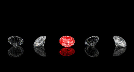 czerwony diament klasyczny krój