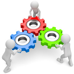 kolorowe koła zębate ducha zespołu