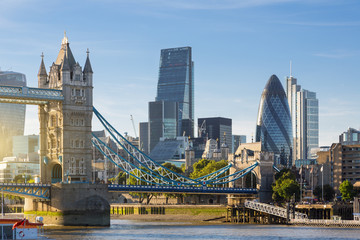 Dzielnica finansowa Londynu i Tower Bridge