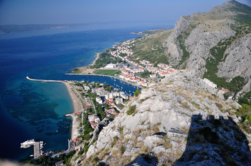 Chorwacja - Panorama miasta Omiś 