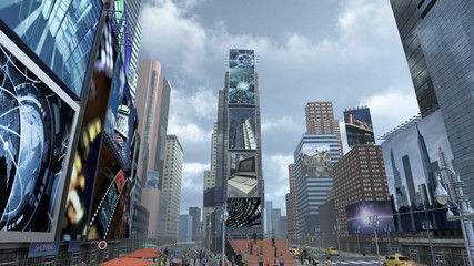 Time Square New York Manhattan. Renderowanie 3D