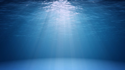 Niebieska powierzchnia oceanu widziana z podwodnego