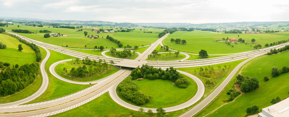 Autobahnkreuz, widok z lotu ptaka