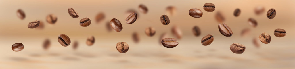 Poziomy baner ziaren kawy