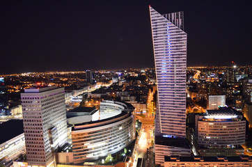 Centrum Warszawy nocą/Warsaw downtown by night, Mazovia, Poland