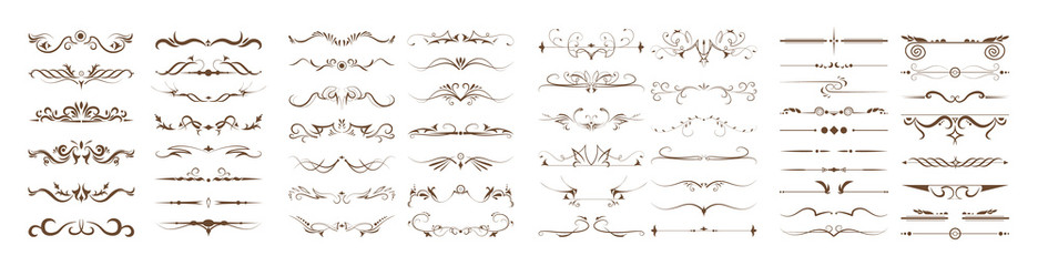 Ozdobne przekładki ustawione na białym tle. Klasyczne, kwiatowe i etniczne ozdoby. Haft.