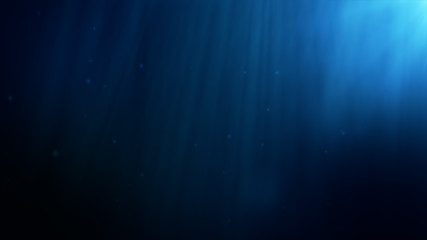 Podwodne tło. Blue Underwater ze światłami fali i fal