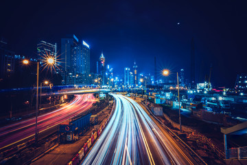 Hong Kong miasto nocą