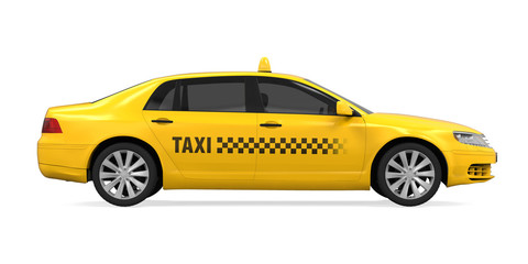 Żółty Taxi Odizolowywający