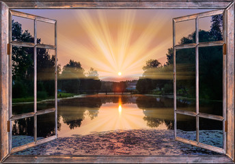 przepiękny widok z okna na jezioro