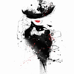 Nowoczesna nastolatka na tło grunge.