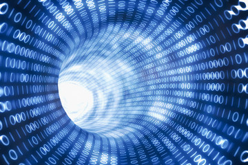 3D świadczonych ilustracji tunelu binarnego.