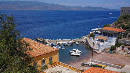 Photo of picturesque island of Hydra on a spring morning, Saronic Gulf, Greece