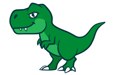 Kreskówka zielony dinozaur t-rex