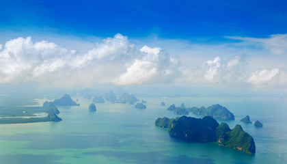 Phuket Island Beauty islands, view from the plane