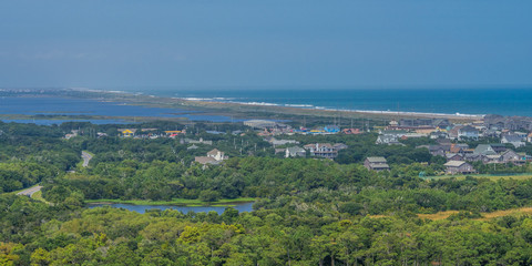 Aerial view from the top of Hatteras Lighthouse