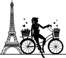 Elegancka piękna dziewczyna na bicyklu