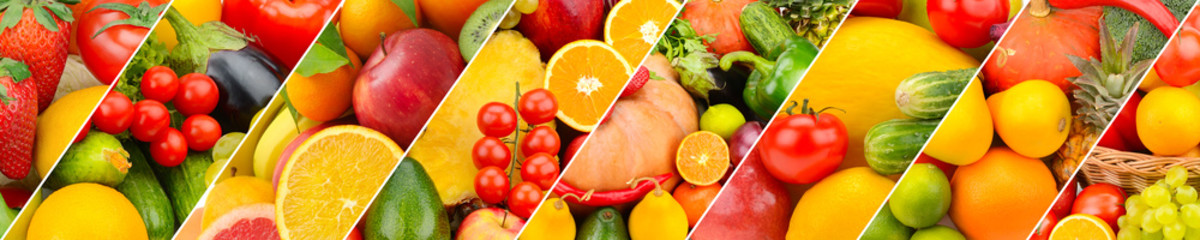 owoce i warzywa w tle.