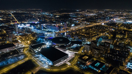 Nocna panorama miasto katowice