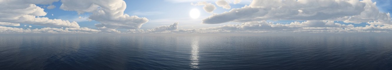  panorama morza zachód słońca. 