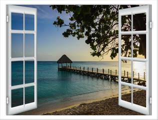 widok z okna na pomost