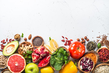 Zbilansowana dieta tło żywności.