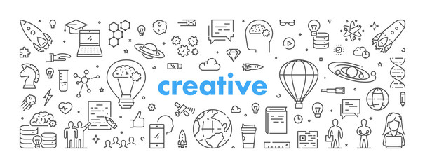 Nowoczesna koncepcja web liniowy dla kreatywnych